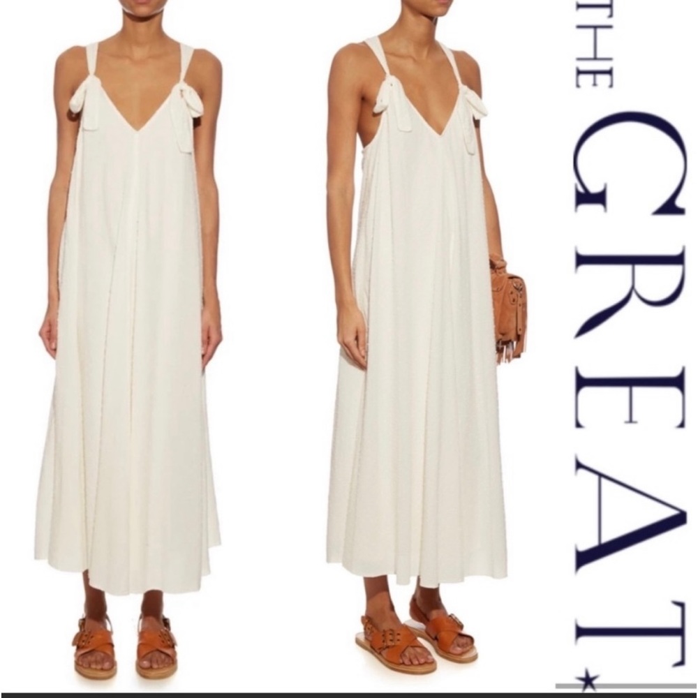 The Great. EUC White Swiss dot dress, size 1